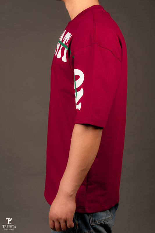 Bold Generation Oversized Tee – Maroon Edition