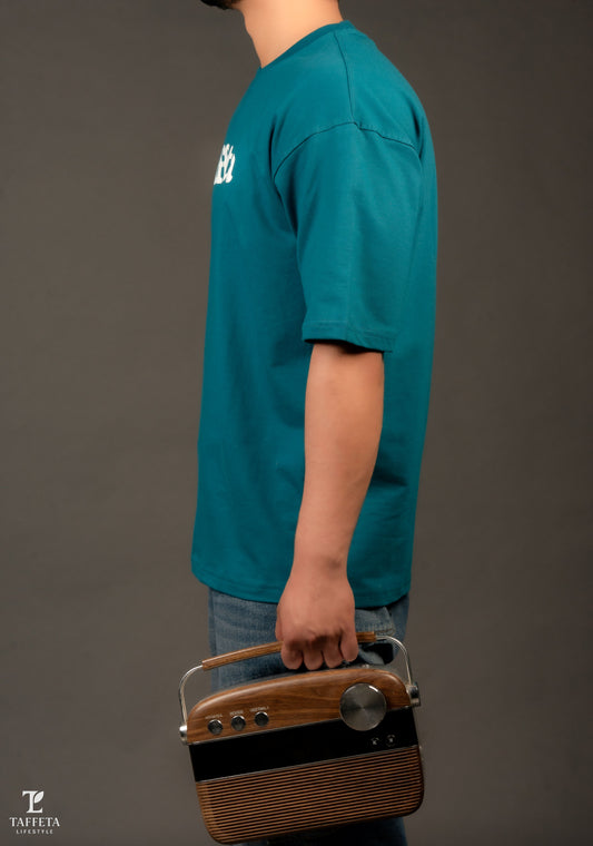 Classic teal colour Oversized Taffeta Tee
