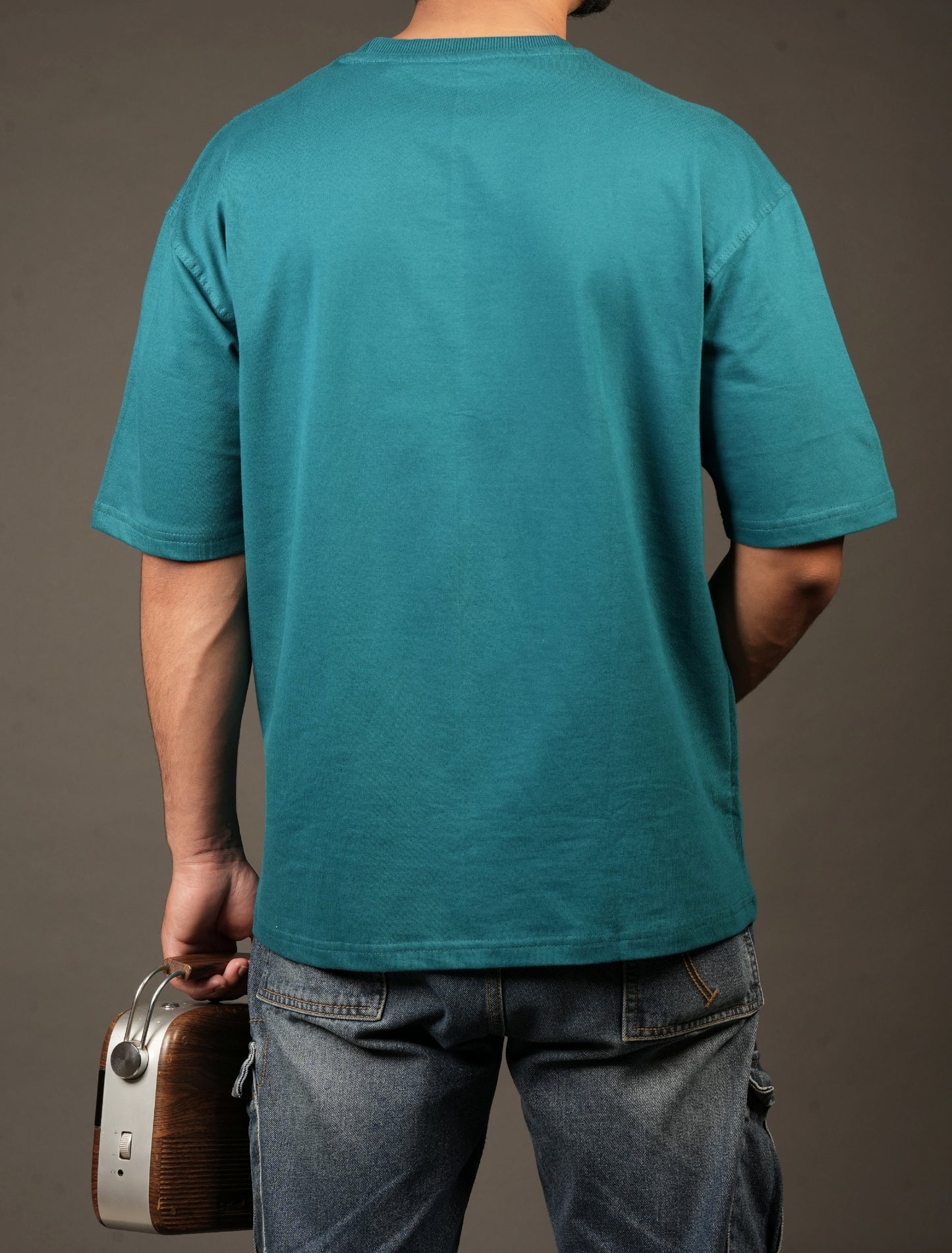 Classic teal colour Oversized Taffeta Tee