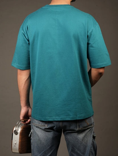 Classic teal colour Oversized Taffeta Tee