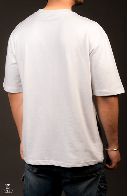 Nature Inspired White T-Shirt With Bonsai Artwork