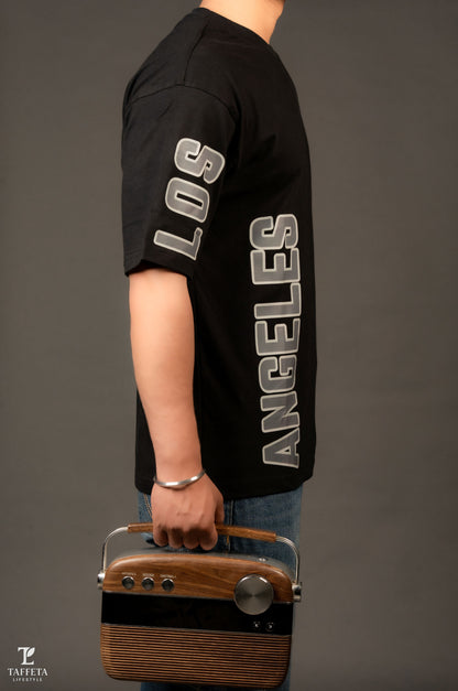 Street Style Black Crew Neck T-Shirt – Los Angeles Edition