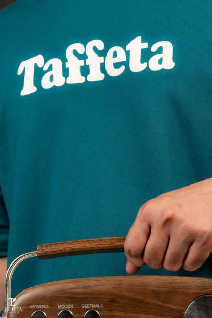 Classic teal colour Oversized Taffeta Tee
